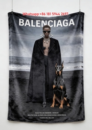 BALENCIAGA Beach Doberman Fashion Flannel Sofa Throw Blanket for Wall Decor BA067